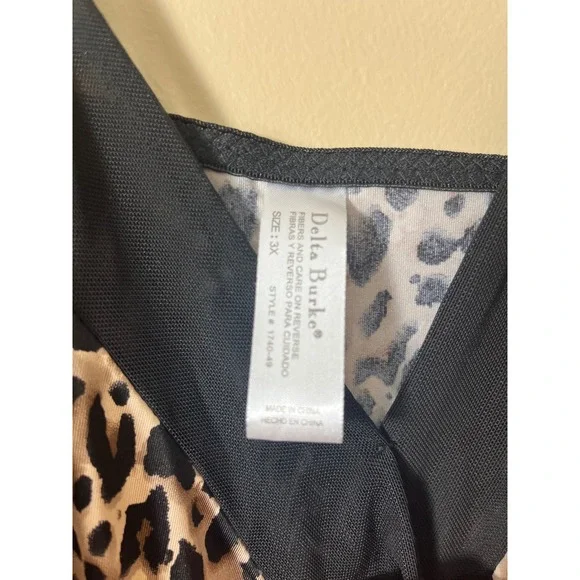 NWT Delta Burke Intimates Leopard Print Slip Dress Lingerie Size 3X Babydoll - Picture 8 of 10